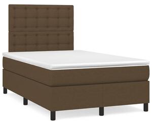 Krevet box spring s madracem tamnosmeđi 120 x 190 cm od tkanine - Smeđa / 120 x 190 cm