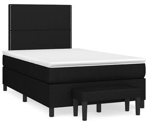 Krevet box spring s madracem crni 120 x 190 cm od tkanine - Crna / 120 x 190 cm