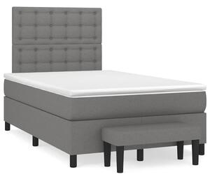 Krevet box spring s madracem tamnosivi 120 x 190 cm tkanina - Siva / 120 x 190 cm