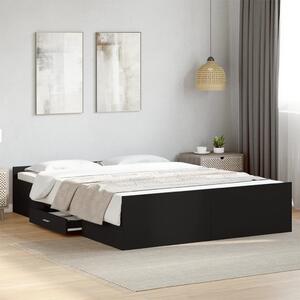 Okvir kreveta s ladicama crni 150 x 200 cm konstruirano drvo - Crna / 150 x 200 cm