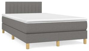 Krevet box spring s madracem LED tamnosivi 120 x 190 cm tkanina - Siva / 120 x 190 cm