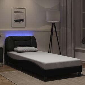 Okvir kreveta s LED-om bez madraca Hvar crni 90 x 200 cm - Crna / 90 x 200 cm