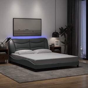 Okvir kreveta s LED-om bez madraca Hvar 160 x 200 cm od tkanine - Siva / 160 x 200 cm