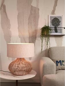 Krem/u prirodnoj boji stolna lampa s tekstilnim sjenilom (visina 60 cm) Kalahari – Good&Mojo