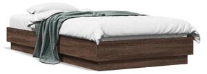 Okvir kreveta s LED svjetlima smeđa boja hrasta 75 x 190 cm - Smeđa / 75 x 190 cm