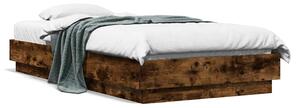 Okvir kreveta s LED svjetlima dimljena boja hrasta 75 x 190 cm - Smeđa / 75 x 190 cm