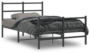 Metalni okvir kreveta s uzglavljem i podnožjem crni 120x190 cm - Crna / 120 x 190 cm