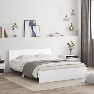 Okvir kreveta s uzglavljem i LED bijeli 160 x 200 cm - Bijela / 160 x 200 cm