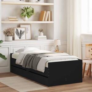 Okvir kreveta s ladicama crni 100 x 200 cm - Crna / 100 x 200 cm