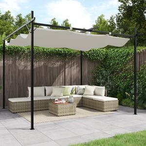 Pergola s pomičnim krovom krem 295 x 292 x 230 cm - Krema / 295 x 292 x 230 cm