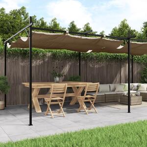 Pergola s pomičnim krovom smeđesiva 589x292x230 cm - Tupe / 589 x 292 x 230 cm