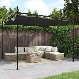 Pergola s pomičnim krovom antracit 295 x 292 x 230 cm - Antracitno siva / 295 x 292 x 230 cm