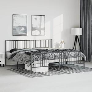 Metalni okvir kreveta uzglavlje i podnožje crni 193x203 cm - Crna / 193 x 203 cm