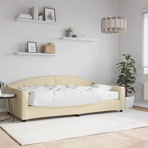 Dnevni krevet s madracem krem 100 x 200 cm od tkanine - Krema / 100 x 200 cm