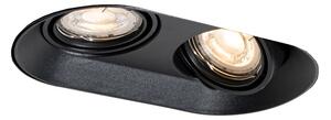 Okruglo ugradno svjetlo crno GU10 50 mm 2-svjetla - Hubs