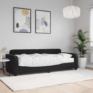 Dnevni krevet s madracem crni 80 x 200 cm baršunasti - Crna / 80 x 200 cm