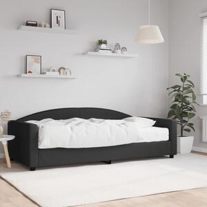 Dnevni krevet s madracem crni 100 x 200 cm od tkanine - Crna / 100 x 200 cm