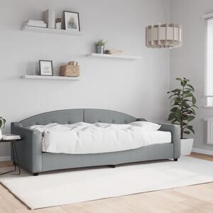 Dnevni krevet s madracem svjetlosivi 90 x 200 cm od tkanine - Siva / 90 x 200 cm