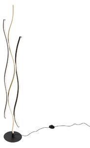 Design vloerlamp zwart met goud incl. LED dimbaar - Blaze
