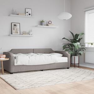 Dnevni krevet s madracem smeđesivi 90 x 200 cm od tkanine - Tupe / 90 x 200 cm