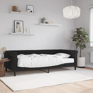 Dnevni krevet s madracem crni 90 x 200 cm baršunasti - Crna / 90 x 200 cm