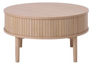 Okrugao stolić za kavu u dekoru hrasta u svijetloj prirodnoj boji ø 85 cm Meta – Unique Furniture