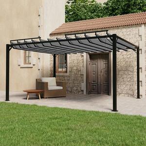 Sjenica s rešetkastim krovom 3x4 m antracit tkanina i aluminij - Antracitno siva / 3 x 4 m