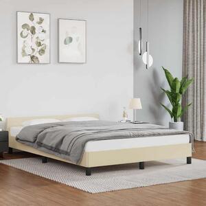 Okvir kreveta s uzglavljem bez madraca krem 140x190 cm - Krema / 140 x 190 cm