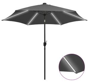 Vrtni suncobran LED s aluminijskim stupom 300 cm antracit - Antracitno siva / N/A