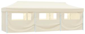 Sklopivi šator za zabave s 8 bočnih zidova 870x291x315 cm krem - Krema / N/A