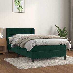 Box spring krevet s madracem tamnozeleni 80 x 200 cm baršunasti - Zelena / 80 x 200 cm