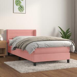 Box spring krevet s madracem ružičasti 90x200 cm baršunasti - Ružičasti / 90 x 200 cm