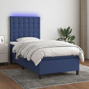 Krevet box spring s madracem LED plavi 100x200 cm od tkanine - Plava / 100 x 200 cm