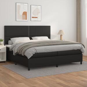 Krevet s oprugama i madracem crni 200x200 cm od umjetne kože - Crna / 200 x 200 cm