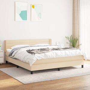 Krevet s oprugama i madracem krem 180x200 cm od tkanine - Krema / 180 x 200 cm