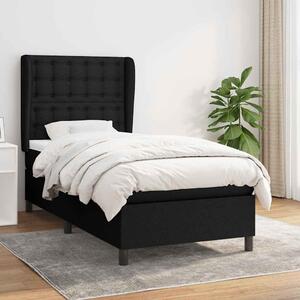 Box spring krevet s madracem crni 90x190 cm od tkanine - Crna / 90 x 190 cm