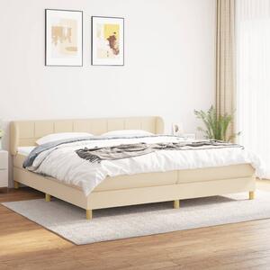 Krevet s oprugama i madracem krem 200 x 200 cm od tkanine - Krema / 200 x 200 cm