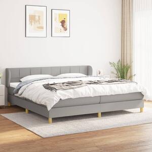 Krevet s oprugama i madracem svjetlosivi 200 x 200cm od tkanine - Siva / 200 x 200 cm