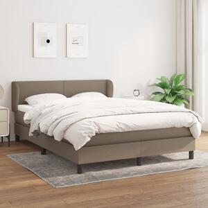 Krevet s oprugama i madracem smeđesivi 140 x 190 cm od tkanine - Tupe / 140 x 190 cm