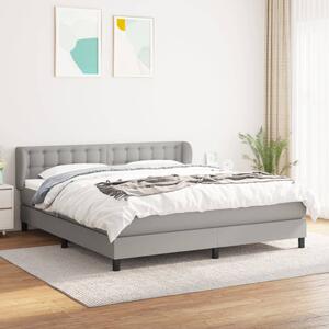 Krevet box spring s madracem svjetlosiva 160x200 cm tkanina - Siva / 160 x 200 cm