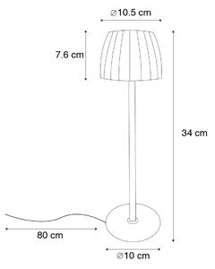 Moderna stolna svjetiljka siva punjiva s prigušivanjem u 3 koraka - Dolce