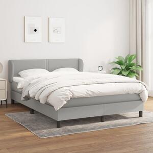 Krevet box spring s madracem svjetlosivi 140x200 cm od tkanine - Siva / 140 x 200 cm