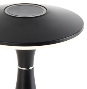 Crna stolna svjetiljka uklj. LED punjivu 3-stupanjsku prigušivu IP44 - Espace