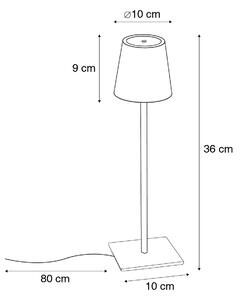 Moderne tafellamp zwart 3-staps dimbaar oplaadbaar - Tazza