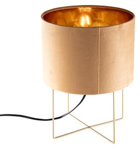 Moderna stolna lampa žuta sa zlatom - Rosalina