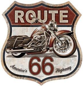 Metalni znak Rout 66 Bike, (28 x 28 cm)