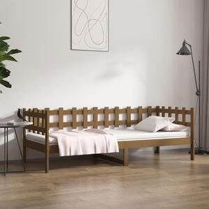 Dnevni ležaj smeđa boja meda 90x200 cm od masivne borovine - Smeđa / 90 x 200 cm