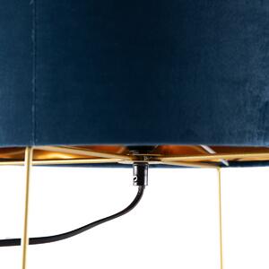 Moderna stolna lampa plava sa zlatom - Rosalina