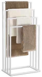 Stalak za ručnike LINESTRO metalni s 4 kraka 93x45cm, bijeli
