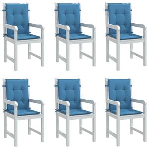 VidaXL Jastuci za stolice 6 kom prošarano plavi 100x50x4 cm od tkanine